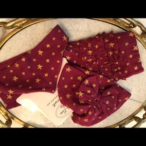 Matching Set ! Burgundy and Gold with stars ⭐️ 🌟